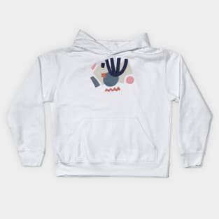 gray abstract shapes Kids Hoodie